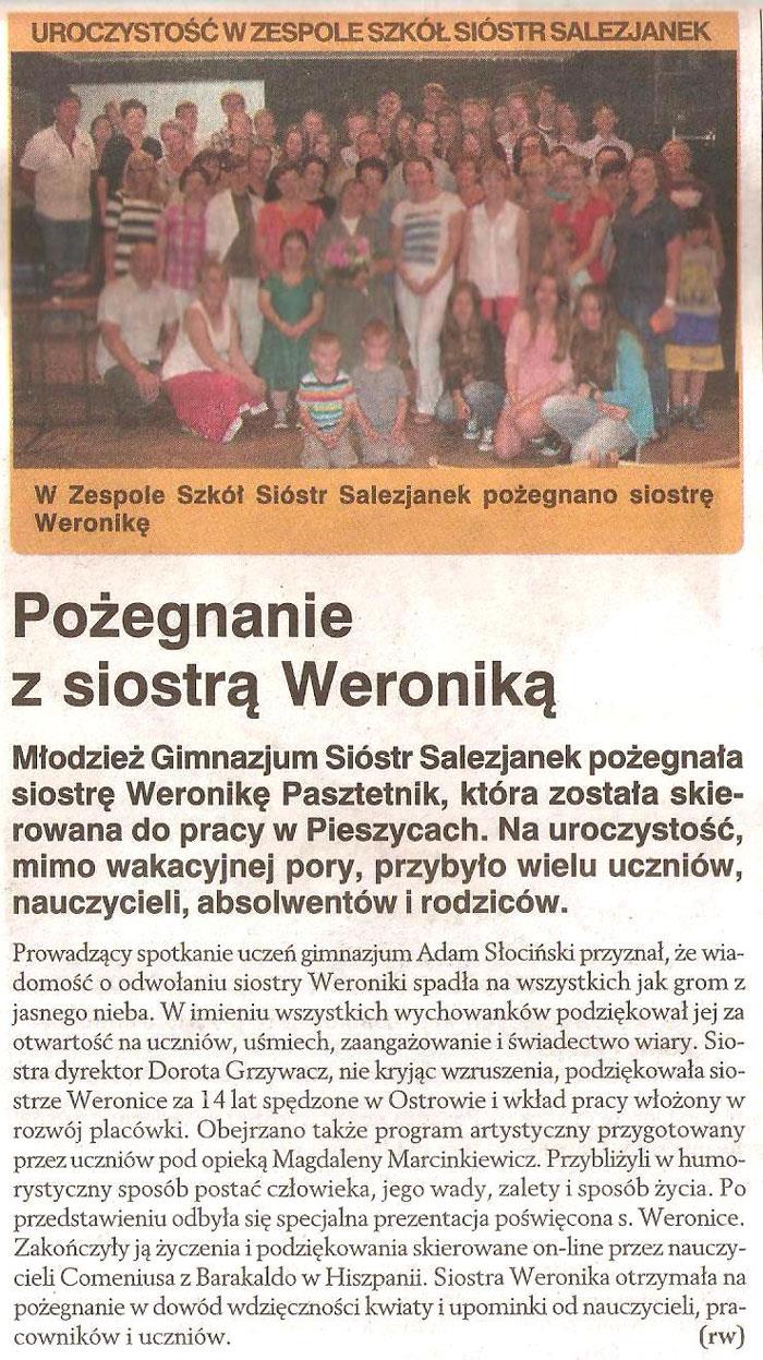 Image: Pożegnanie s. Weroniki